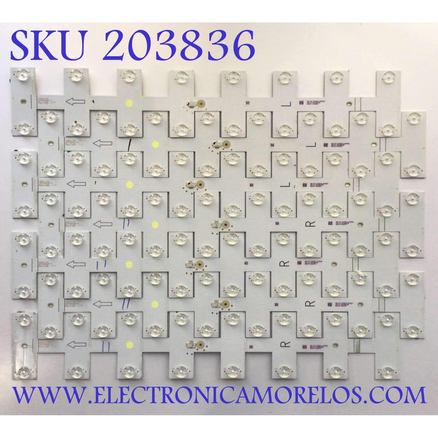 KIT DE LEDS PARA TV TCL 7 PIEZAS / NUMERO DE PARTE 50HR330M16B0 V4 / B0101-000070 / 50HR330M16B0 / 50S54 B / E517260 / PANEL LVU500NDDJ / MODELO 50S546